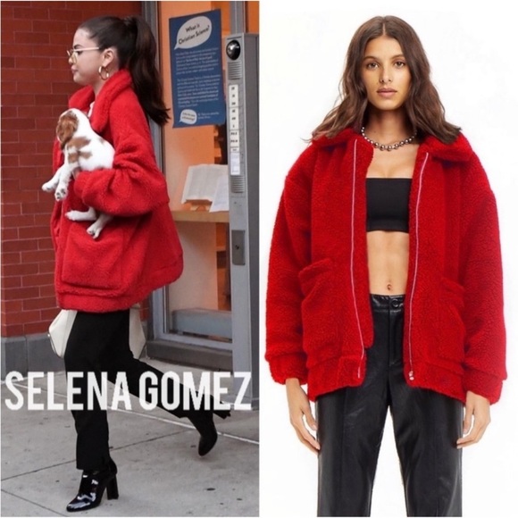 I AM GIA Red Pixie Teddy Coat - Picture 1 of 7